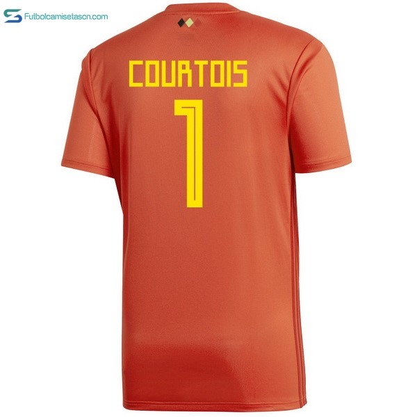 Camiseta Belgica 1ª Courtois 2018 Rojo